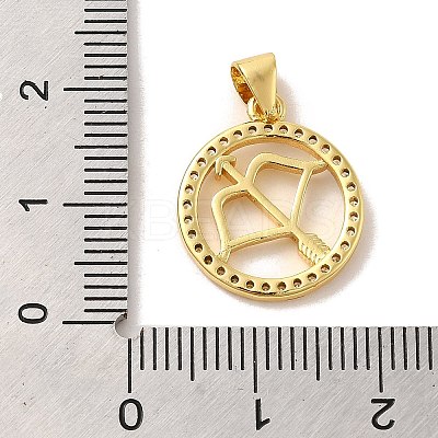 Zodiac Theme Brass Micro Pave Cubic Zirconia Pendants KK-M273-05K-G-1
