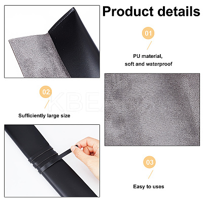 2Pcs 2 Colors Imitation Leather Drumstick Storage Bag Protective Bag AJEW-OC0005-12-1
