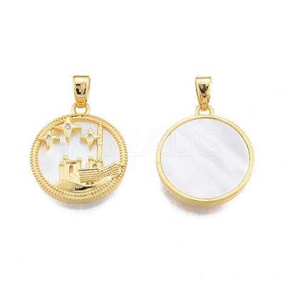 Synthetic White Shell Pendants KK-A165-17G-1