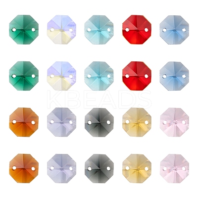 100Pcs 10 Colors Electroplate Glass Links Connectors EGLA-LS0001-07-1