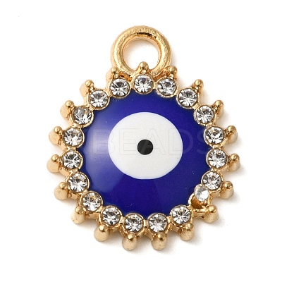 Alloy Enamel Rhinestone Glass Pendants X1-ENAM-U003-02G-07-1