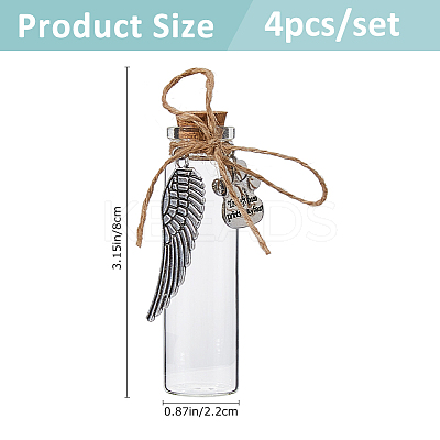 4Pcs Transparent Glass Empty Bottles AJEW-FH00032-1
