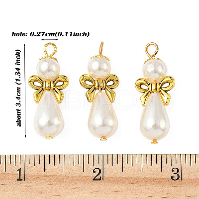 20Pcs Imitation Pearl Acrylic & Alloy Pendants PALLOY-JF03896-1