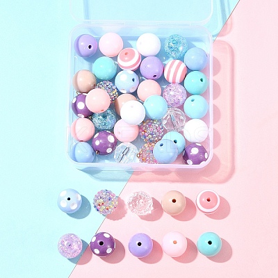 DIY Round Acrylic & Resin Jewelry Making Findings Kits DIY-FS0007-63-1