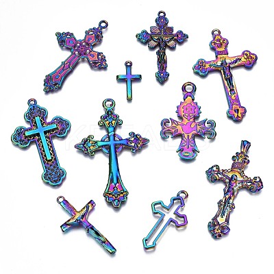 Rainbow Color Alloy Pendants PALLOY-S180-180-NR-1