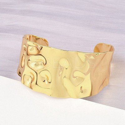 Simple 304 Stainless Steel Cuff Bangles for Women BJEW-P363-10G-1