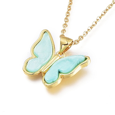 Brass Pendant Necklaces NJEW-L146-32-1