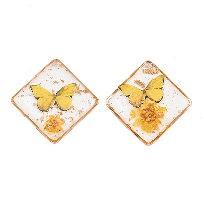 Transparent Epoxy Resin & Printed Pendants KK-F074-01-1