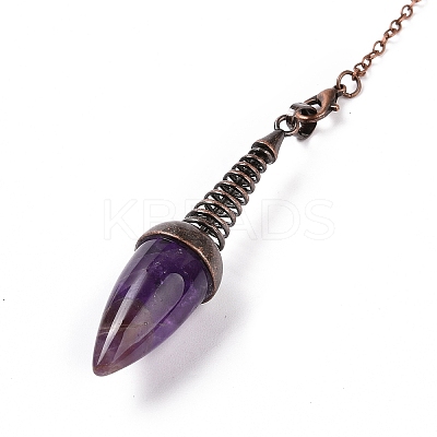 Natural Amethyst Dowsing Pendulums G-L524-06R-02-1