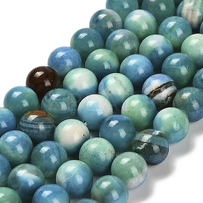 Dyed Natural Fire Crackle Agate Beads Strands G-G203-09A-10mm-1