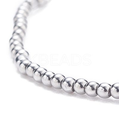 Glass Round Beaded Stretch Bracelet for Women BJEW-JB07911-05-1