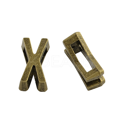 Tibetan Style Alloy Letter Slide Charms TIBEB-Q055-24AB-NR-1