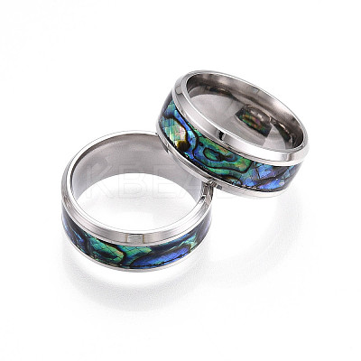 201 Stainless Steel Wide Band Finger Rings RJEW-T005-6-07-1