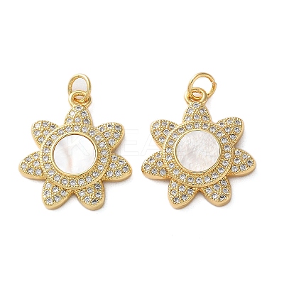 Brass Micro Pave Cubic Zirconia Pendants KK-U070-18B-G-1