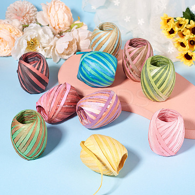 10 Rolls 10 Colors Raffia Natural Rope OCOR-TA0002-25-1