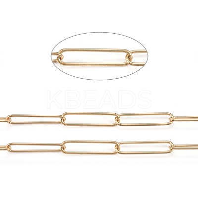 3.28 Feet 304 Stainless Steel Paperclip Chains X-CHS-F011-03A-G-1