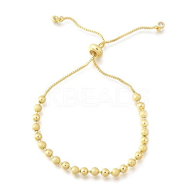 Brass Round Beads Slider Bracelets for Women BJEW-D317-13A-G-1