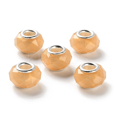 Pearlized Resin European Beads RESI-M001-01C-1