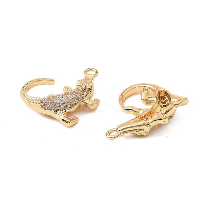 Brass Micro Pave Cubic Zirconia Pendants KK-K351-66G-1
