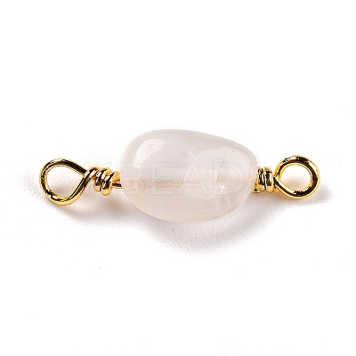 Natural Rose Quartz Links Connectors G-K316-02E-G-RS-1