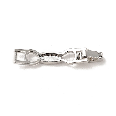 Bowknot Rack Plating Brass Clear Cubic Zirconia Watch Band Clasps LS-ZIRC-H125-19P-1