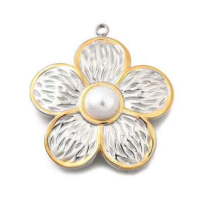 Flower 304 Stainless Steel Pendants STAS-M123-01PG-1