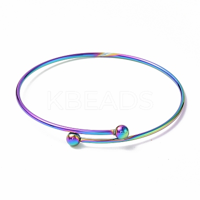 Ion Plating(IP) Adjustable 304 Stainless Steel Wire Cuff Bangle Making MAK-F286-02MC-1