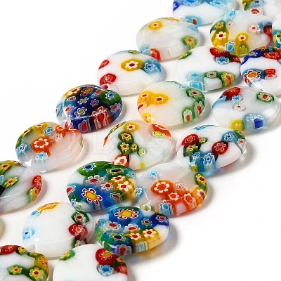 Handmade Millefiori Glass Beads Strands LK145-1