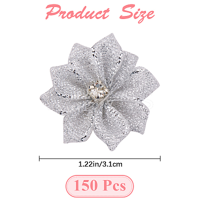 Polyester Rhinestones Flower for Ornament Appliques DIY Wedding FIND-WH20001-76C-1