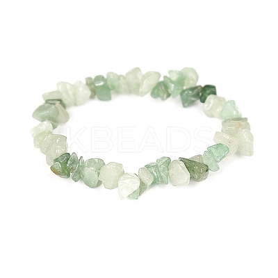 Natural Green Aventurine Chips Beaded Stretch Bracelet for Women LS-PW-WG72437-03-1
