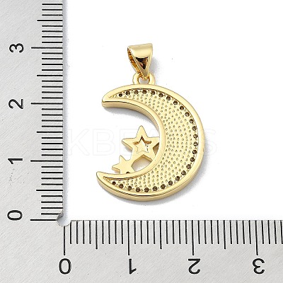 Brass Micro Pave Clear Cubic Zirconia Pendants KK-A221-18F-G-1