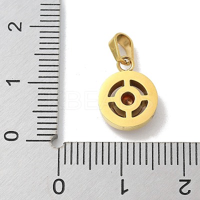 Ion Plating(IP) 304 Stainless Steel Micro Pave Cubic Zirconia Pendants STAS-Z107-05G-01-1