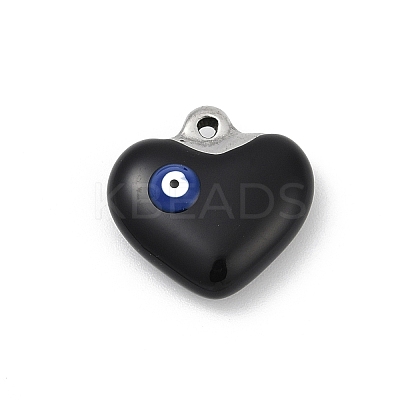 304 Stainless Steel Enamel Pendants STAS-Q350-19P-B-1