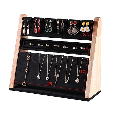 Wooden Earrings Rings Necklace Display Racks PW-WGFC01C-02-1