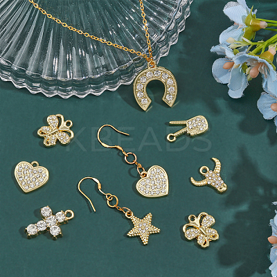 48Pcs 12 Styles Rack Plating Alloy Pendants FIND-CA0007-29-1