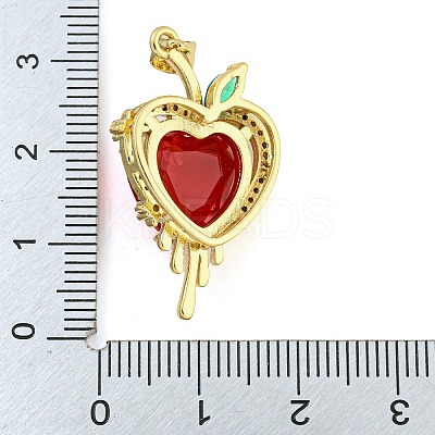 Rack Plating Brass Micro Pave Clear Cubic Zirconia Pendants ZIRC-L100-162G-09-1