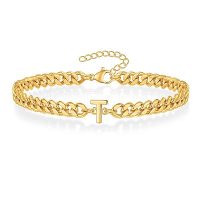 Letter 304 Stainless Steel Link Bracelets FS-WG7830E-19-1