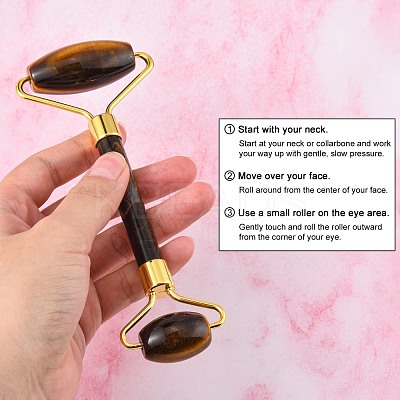 Natural Tiger Eye Face Massager DJEW-F005-01C-1