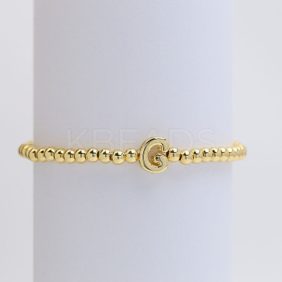 Brass Beaded Stretch Bracelets for Women FS-WG560D0-07-1