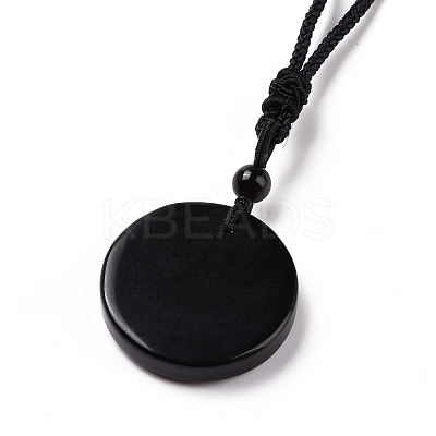 Natural Gemstone Triskele/Triskelion Pendant Necklace with Nylon Cord for Women NJEW-E091-01-1