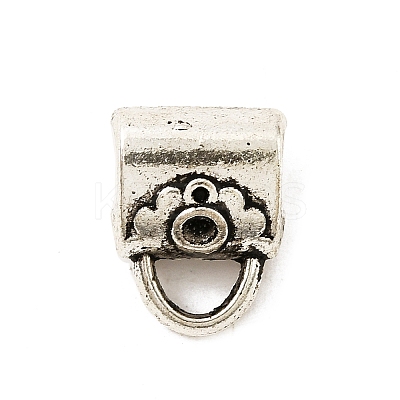 Tibetan Style Alloy Tube Bails Rhinestone Settings TIBE-L008-24AS-1