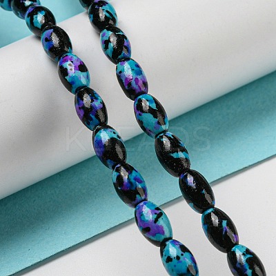 Spray Painted Synthetic Turquoise Beads Strands G-E617-B07-02B-1