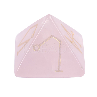 Pyramid Reiki Natural Rose Quartz Display Decorations DJEW-PW0013-41B-1