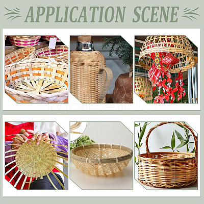 Flat Natural Bamboo Wicker Strips DIY-WH0591-586-1