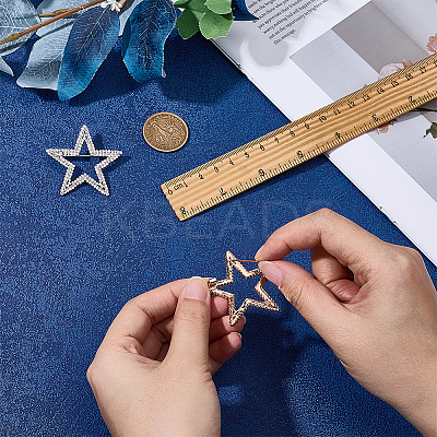 2Pcs 2 Colors Alloy Rhinestone Lapel Pin Brooches JEWB-FG0001-81-1