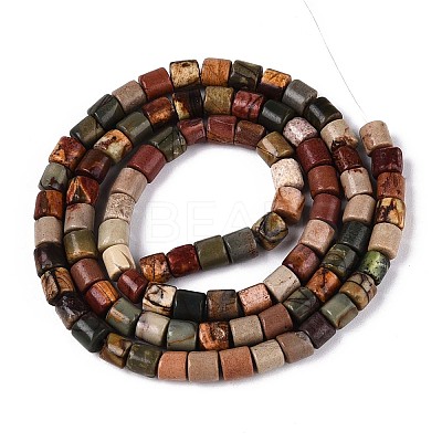Natural Polychrome Jasper/Picasso Stone/Picasso Jasper Beads Strands G-T141-87B-1