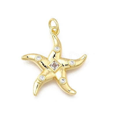 Brass Micro Pave Clear Cubic Zirconia Pendants KK-G525-11G-1