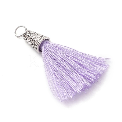 5Pcs 5 Colors Handmade Polycotton(Polyester Cotton) Tassel Pendants PALLOY-JF04470-1