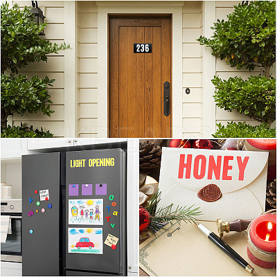 14 Sheets 14 Colors Vinyl Waterproof Cute Letter Decorative Sticker Labels DIY-GL0004-61-1