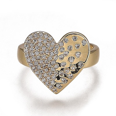 Brass Micro Pave Cubic Zirconia Cuff Rings LS-RJEW-I074-10G-01-1